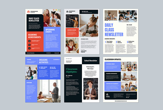 Bulletins de classe colorés