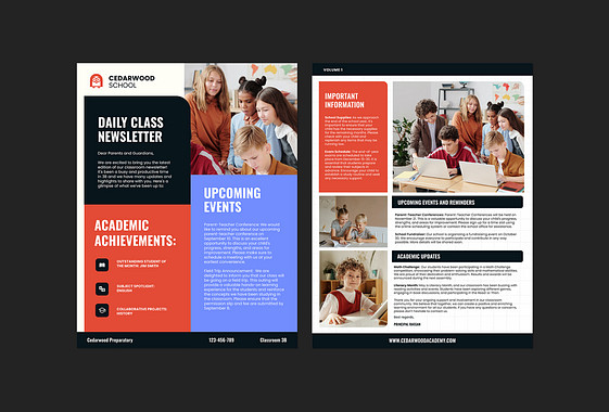 Bulletins de classe colorés