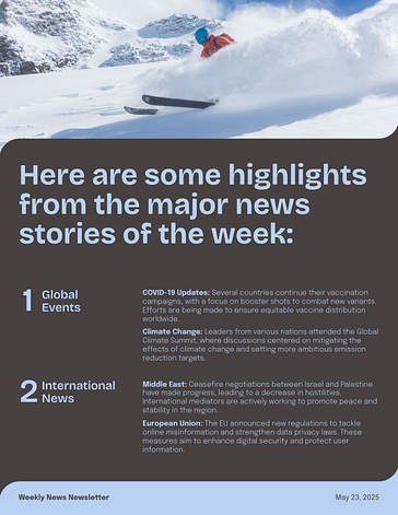 Modèles variés de design de newsletter