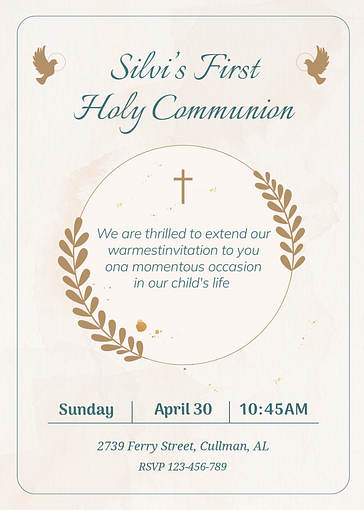 First Communion Invitation Templates