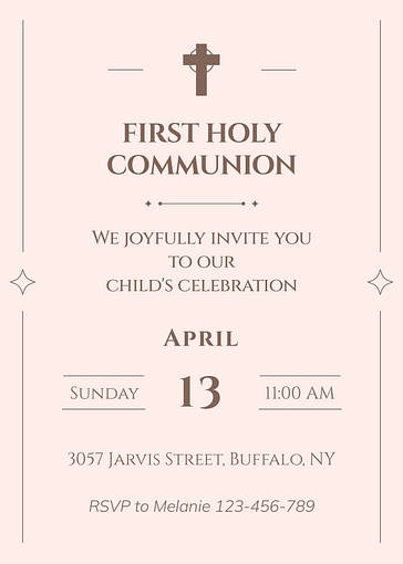 First Communion Invitation Templates