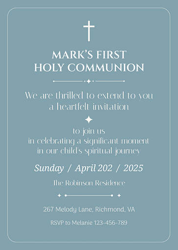 First Communion Invitation Templates