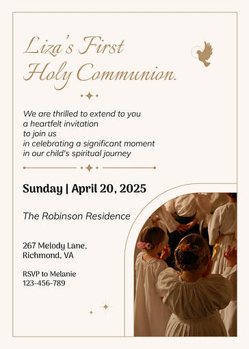 First Communion Invitation Templates