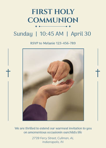 First Communion Invitation Templates