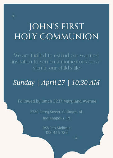First Communion Invitation Templates