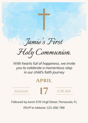 First Communion Invitation Templates