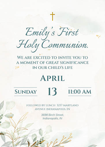 First Communion Invitation Templates