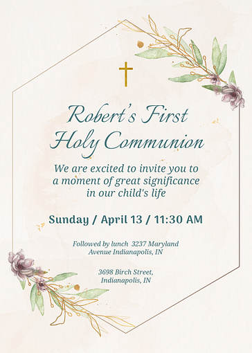 First Communion Invitation Templates