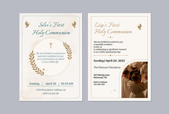 First Communion Invitation Templates