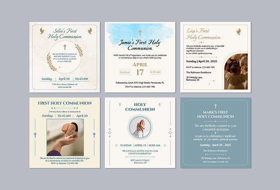 First Communion Invitation Templates