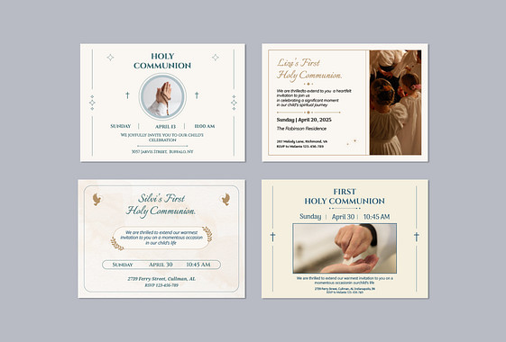 First Communion Invitation Templates