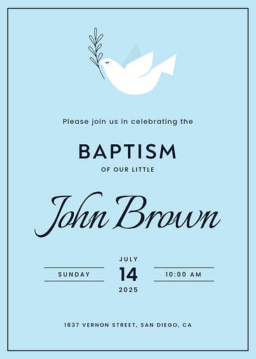 Baptism Invitation Template Collection