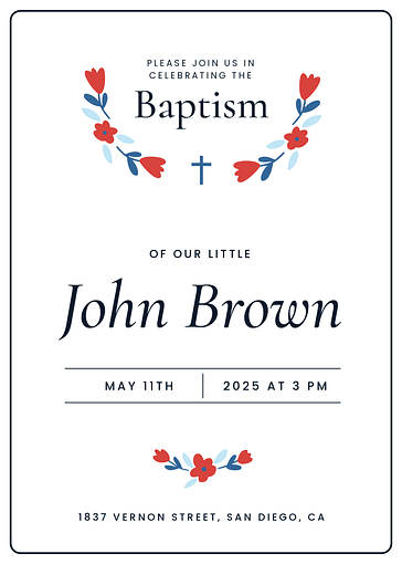 Baptism Invitation Template Collection