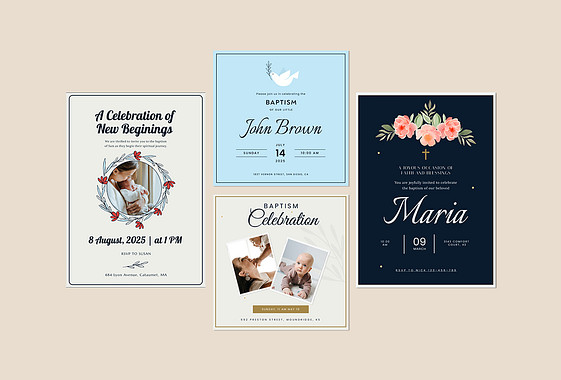 Baptism Invitation Template Collection