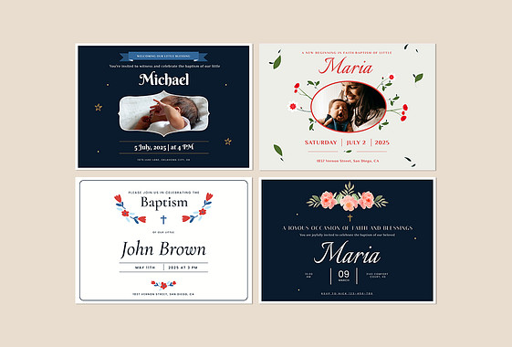 Baptism Invitation Template Collection