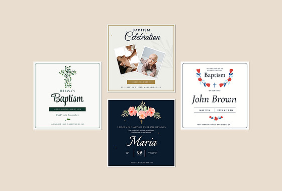 Baptism Invitation Template Collection