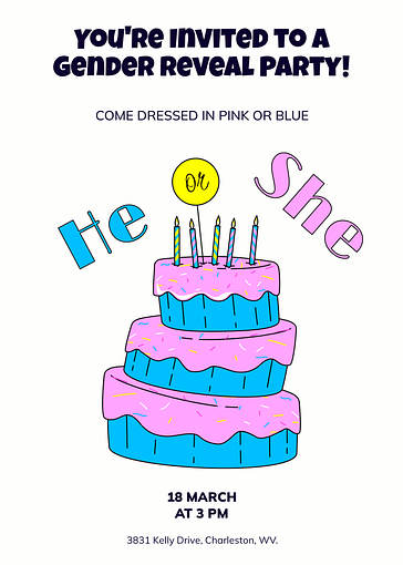 性別発表パーティーの招待状