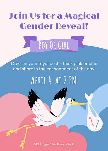 性別発表パーティーの招待状