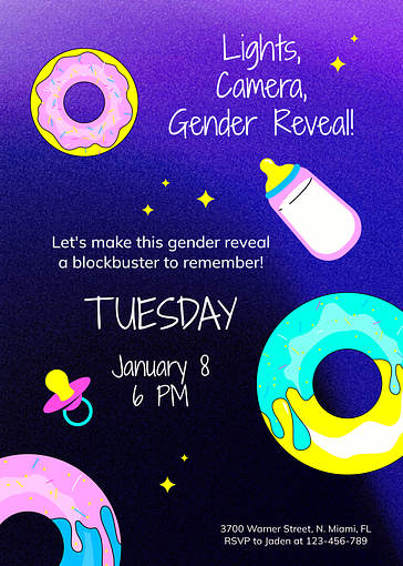 性別発表パーティーの招待状