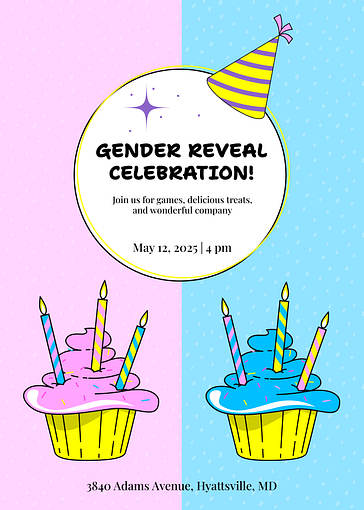 性別発表パーティーの招待状