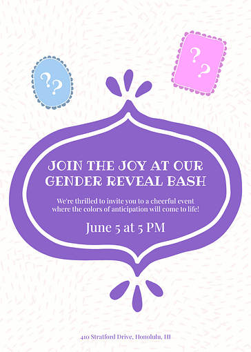 性別発表パーティーの招待状
