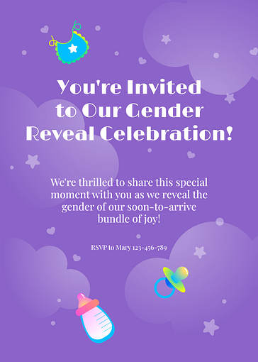 性別発表パーティーの招待状