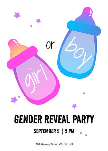 性別発表パーティーの招待状