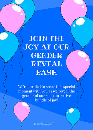 性別発表パーティーの招待状