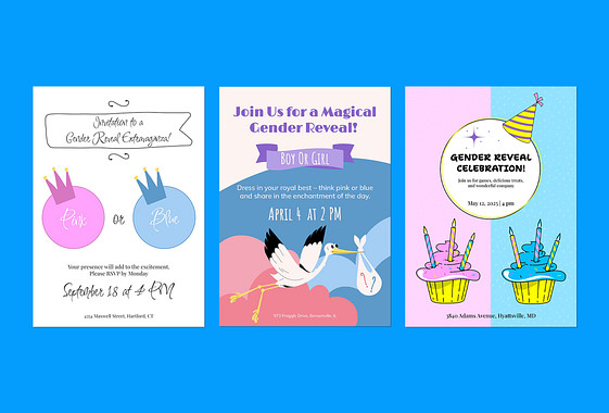 性別発表パーティーの招待状