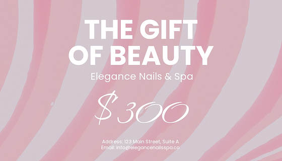 Nail Salon Gift Card Templates