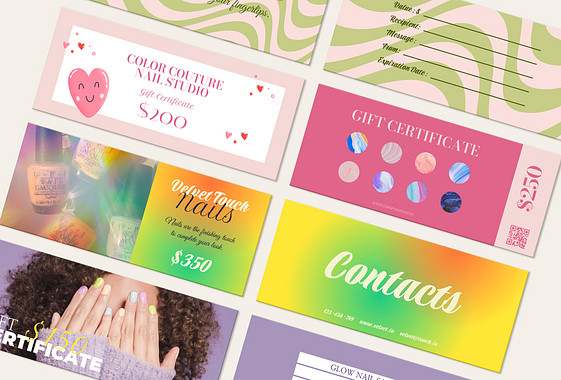 Nail Salon Gift Card Templates