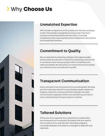 Construction Project Proposal Template