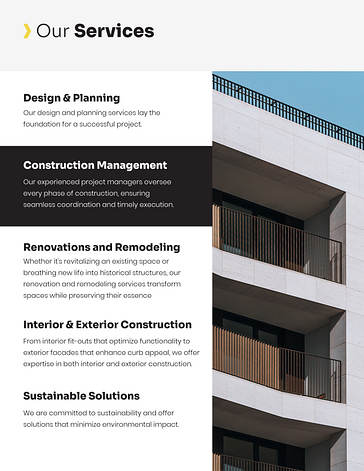 Construction Project Proposal Template