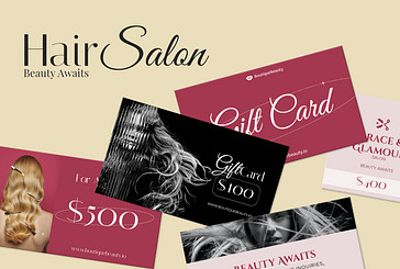 Hair Salon Gift Card Designs