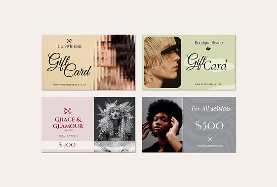 Designs de cartes-cadeaux pour salons de coiffure