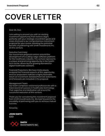 Corporate Investment Proposal Template