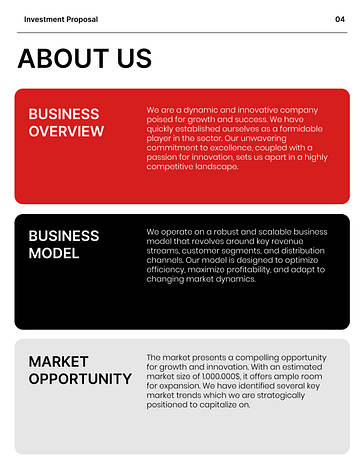 Corporate Investment Proposal Template