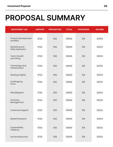 Corporate Investment Proposal Template
