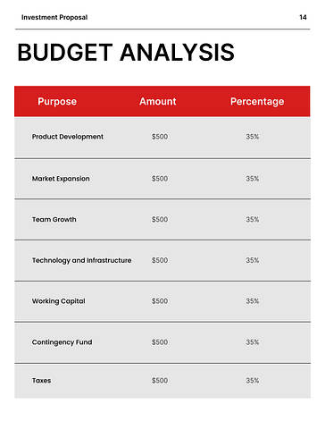 Corporate Investment Proposal Template