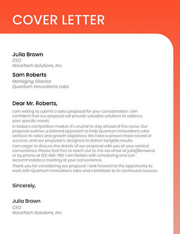 Professionelles Verkaufsangebot Vorlage