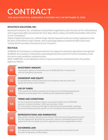 Professionelles Verkaufsangebot Vorlage