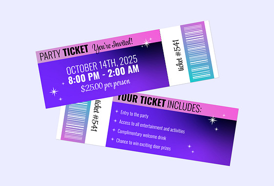 Entradas de fiesta vibrantes