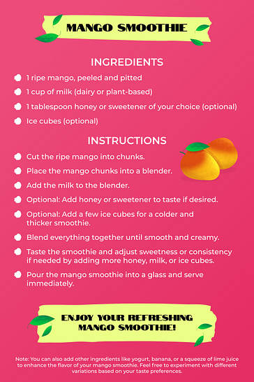 Fresh Fusion Smoothie Recipe Cards