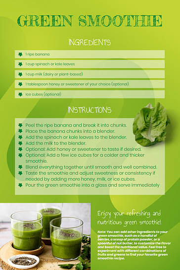 Fresh Fusion Smoothie Recipe Cards