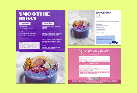 Fresh Fusion Smoothie Recipe Cards