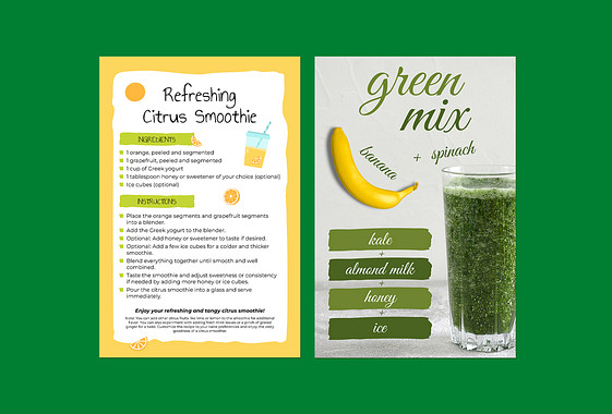 Fresh Fusion Smoothie Recipe Cards