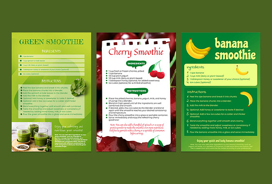 Fresh Fusion Smoothie Recipe Cards