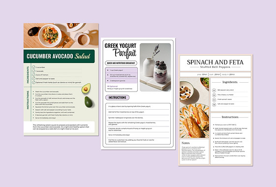 Diyet Yemek Tarifi Kartları