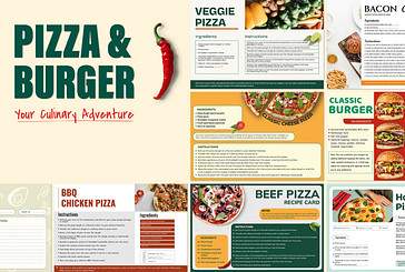 Pizza & Burger Recipe Cards