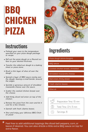 Pizza ve Burger Tarif Kartları